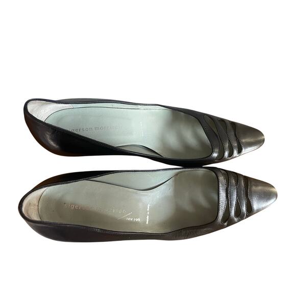 Sigerson Morrison Black Leather Kitten Heel Cutout Pumps Size 7 - Picture 5 of 10